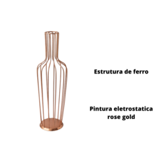 Imagem do Kit 02 Porta Rolha de Ferro Garrafa Decorativo Pintura Rose Gold