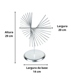 Escultura Enfeite De Ferro Prateado Decorativo Para Mesa - Marina Decorações