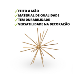 Kit 2 Escultura de Mesa Decorativa Ouriço De Ferro Pintura Dourado na internet