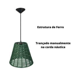 Luminária de Teto Corda Nautica Verde Área Gourmet - loja online