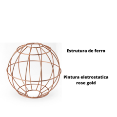Globo de Ferro Rose Gold Peça Decorativa Estilo Moderno - loja online