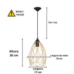 Pendente Sino De Ferro Aramado Pequeno Dourado - comprar online