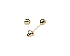 Brinco infantil em ouro 18k bola 2,5mm