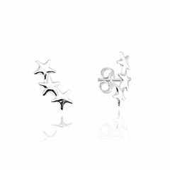 Brinco Ear Cuff três estrelas em prata