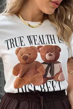 Camiseta feminina estampada Friends Bear