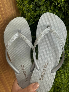 Chinelo Fem Beira Rio Glitter Prata