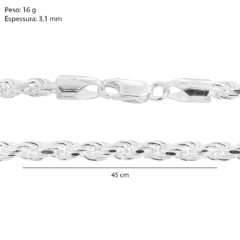 Corrente de Prata Cordão Baiano 3mm - comprar online