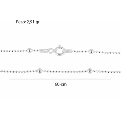 Corrente Prata Com Bolinha 3mm