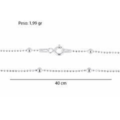 Corrente Prata Com Bolinha 3mm - loja online