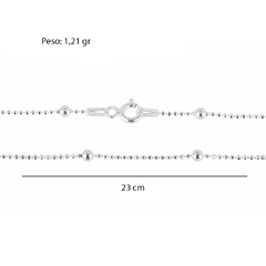 Corrente Prata Com Bolinha 3mm - Via Vizzon Atacado
