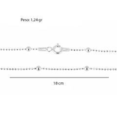 Corrente Prata Com Bolinha 3mm na internet