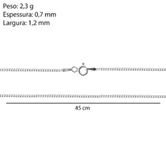 Corrente Prata Grumet Diamantada 1mm - comprar online