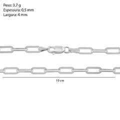 Corrente Prata Cartier Longa Diamantada 4mm - Via Vizzon Atacado