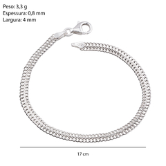 Pulseira Prata Esteira Ottino 4mm na internet