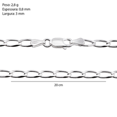 Corrente Prata Grumet Fina 3x7mm - comprar online