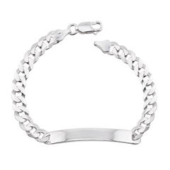 Pulseira Prata Grumet 6,5mm com Plaquinha