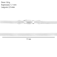 Corrente Prata Snake 2,5mm - loja online