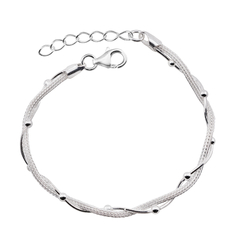 Pulseira Prata Bolinha c/ Octagonal