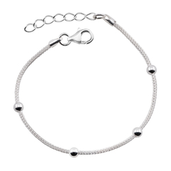 Pulseira Prata Bolinha 4mm