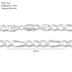 Corrente Prata Fio 3x1 6,8mm - comprar online