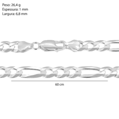 Corrente Prata Fio 3x1 6,8mm