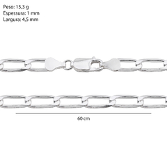 Corrente Prata Grumet Fio 4,5cm