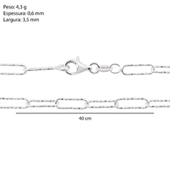 Corrente Prata Cartier Diamantada 3,5mm