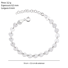 Pulseira Prata Coração Liso 6mm na internet