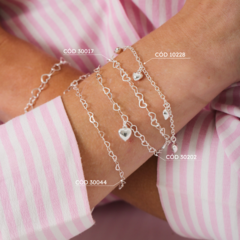 Mix Prata Pulseiras Corações - comprar online