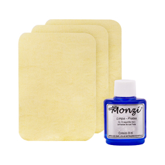 Kit Limpa Prata Monzi 35ml + 3 Flanelas Mágicas