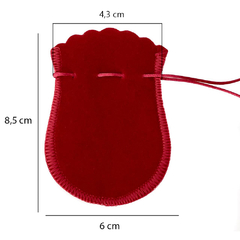 Kit 10 Saquinhos de Veludo Linha Luxo 6x8 Vermelho - comprar online