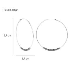 Argola de Prata Bali 5,7cm na internet