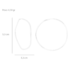 Argola Prata Onda 5,5cm Fio Quadrado na internet