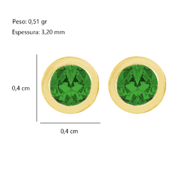 Brinco Circulo Verde M Folheado na internet