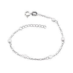 Pulseira Prata Infantil Bolinha 3,5mm + Extensor