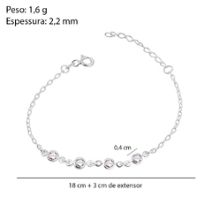 Pulseira Prata 4 Zircônias White na internet