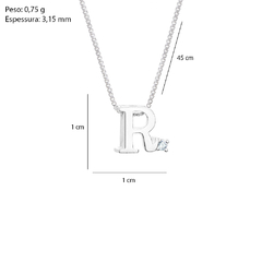 Colar Prata V12 Pingente Letra Zircônia Cristal na internet