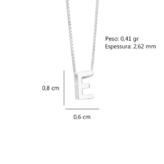 Imagem do Colar Prata V12 Pingente Letra Lisa