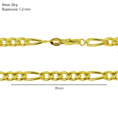 Corrente Folheada (0002) Grumet Grossa 5x1 70cm - comprar online