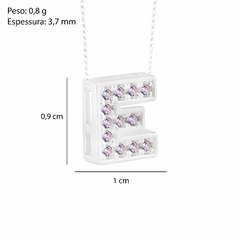 Pingente Prata Letra 1cm Zircônias Cristal na internet