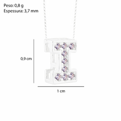 Pingente Prata Letra 1cm Zircônias Cristal na internet