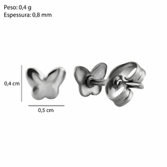 Brinco Aço Inox Borboleta G na internet