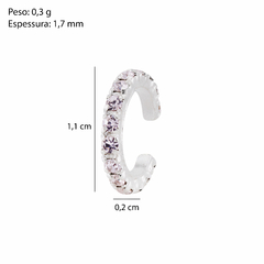 Piercing Fake Prata Com Zircônia White 2mm na internet