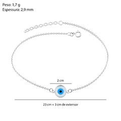 Tornozeleira Prat 23cm Olho Grego Redondo 11 mm + Extensor 3cm na internet