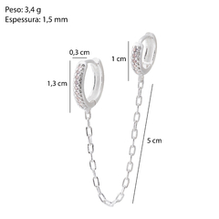 Argola Prata Corrente com Piercing 1,3cm na internet
