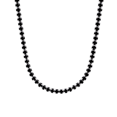 Choker Prata Riviera Zircônia Black 33cm + 10cm Along. - comprar online