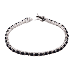 Pulseira Prata Riviera Pedra Natural Onix