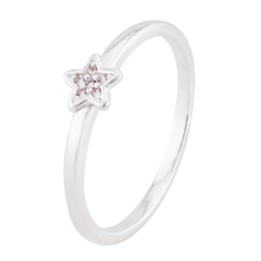 Anel Prata Estrela Zirconia White