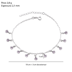 Pulseira Prata C/ 11 Zirconias White Penduradas na internet