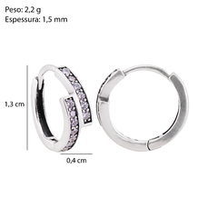 Argola Prata Click Zirconia White na internet